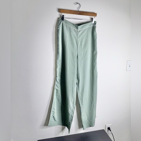 Jason Wu Wide Leg High Rise Green Pants - Picture 1 of 9